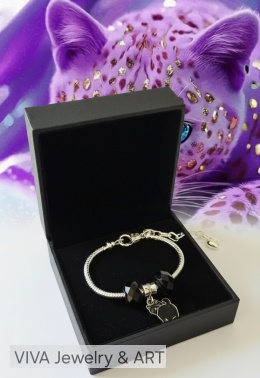 BRANSOLETKA ZE STALI NIERDZEWNEJ I AKRYLU