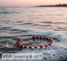 BRANSOLETKA Z KORALA I SREBRA