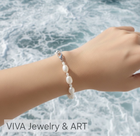 BRANSOLETKA Z PEREŁ NATURALNYCH