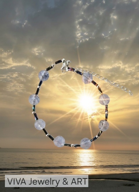 BRANSOLETKA Z TOPAZU I SREBRA