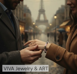 BRANSOLETKA ZE SPEKTOLITU, HEMATYTU I SREBRA