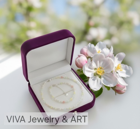 KOMPLET BIŻUTERII Z JADEITU I SREBRA