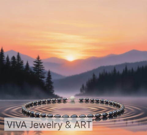 NASZYJNIK Z PEREŁ I SREBRA