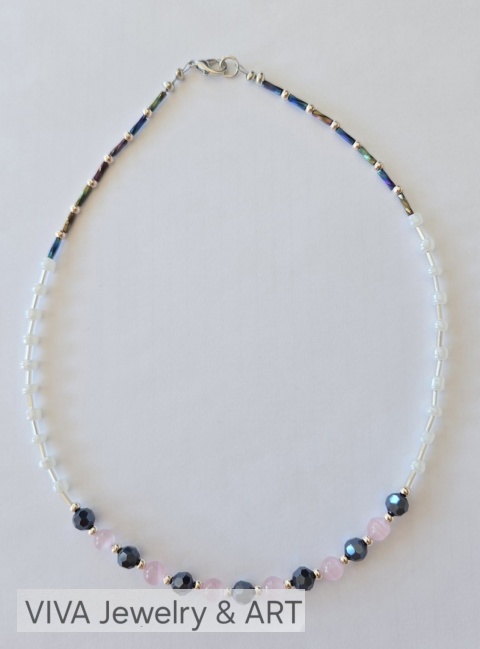 NNASZYJNIK Z HEMATYTÓW I SREBRA