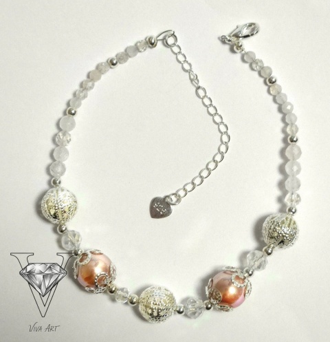 KRYSZTAŁOWA BRANSOLETKA Z PERŁOWYM UROKIEM OD VIVA JEWELRY