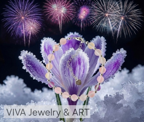 BRANSOLETKA ZE SPEKTOLITU, KAMIENIA AUSTRIACKIEGO I SREBRA