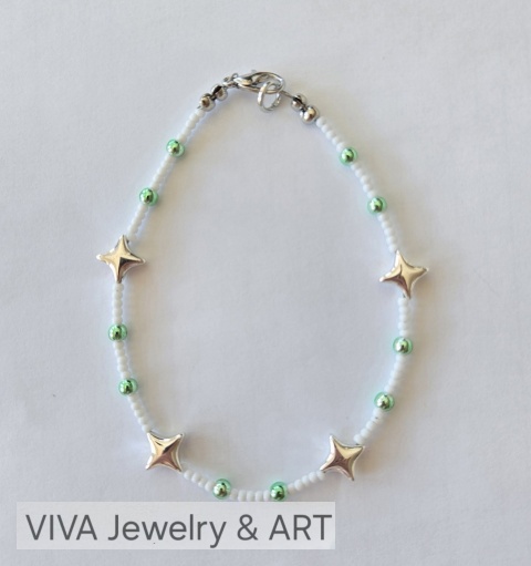 BRANSOLETKA ,,MAGIA GWIAZDKI" Z HEMATYTÓW W KSZTAŁCIE GWIAZD