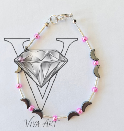 BRANSOLETKA ,,RÓŻA PUSTYNI" Z HEMATYTÓW