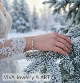 BRANSOLETKA Z PEREŁ I SREBRA