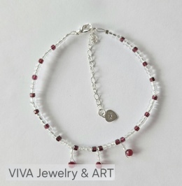 BRANSOLETKA ,,KARMINOWY ŻAR