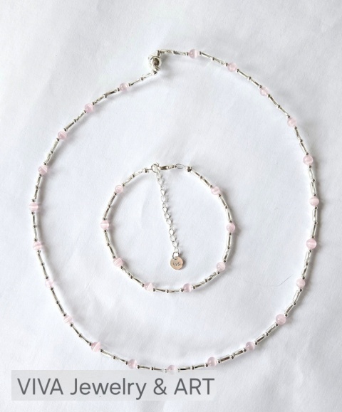 KOMPLET ,,DOTYK PIERWSZEJ MIŁOŚCI" ZE SREBRA I KAMIENIA KOCIE OKO