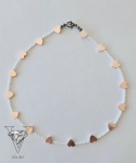 NASZYJNIK RÓŻOWE HEMATYTY W KSZTAŁCIE SERDUSZEK PROJEKT VIVA JEWELRY & ART