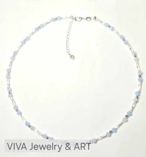 NASZYJNIK ,,ŁAŃCUCH CZYSTOŚCI" Z AKWAMARYNU I SREBRA