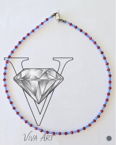 NASZYJNIK ,,POLNE CZERWIENIE" Z CZALCEDONU CZERWONEGO