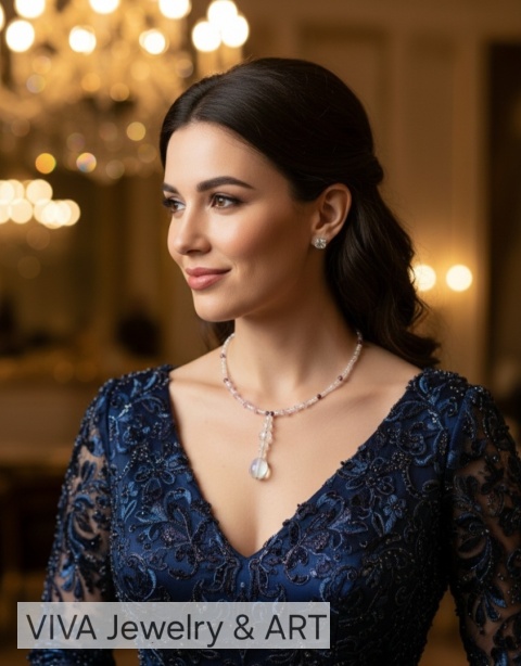 NASZYJNIK Z NATURALNYMI RUBINAMI Z KRYSZTAŁEMGÓRSKIM