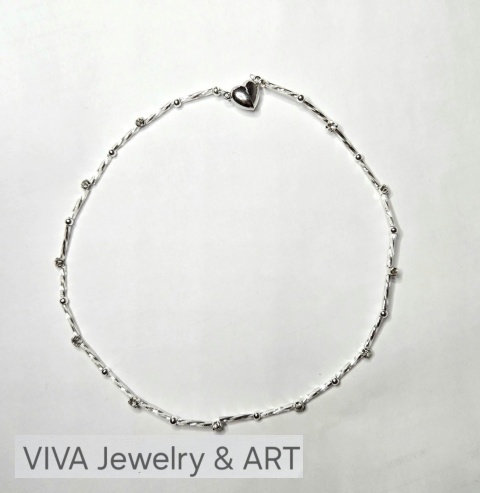 NASZYJNIK ,,ŚLUBNA ROSA" Z CYRKONII I SREBRA