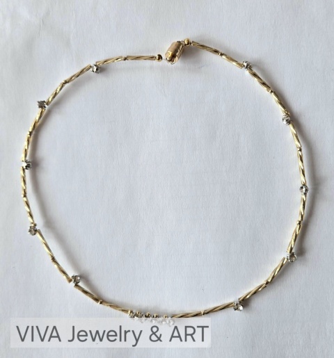 NASZYJNIK ,,WIECZNA CHWILA" Z CYRKONII I SREBRA POZŁACANEGO 18 - KARATOWYM ZŁOTEM