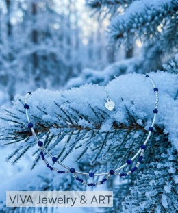 NASZYJNIK Z LAPIS LAZULI I SREBRA