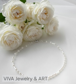 NASZYJNIK Z PEREŁ I SREBRA